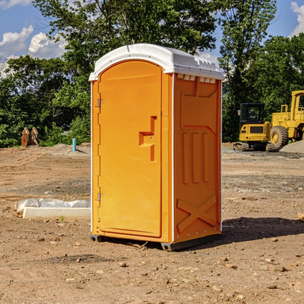 how often are the portable toilets cleaned and serviced during a rental period in Rockingham County